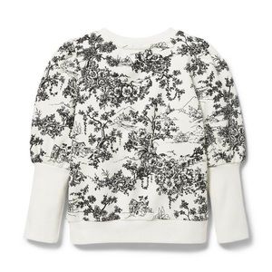 Janie & Jack TOILE PUFF SLEEVE SWEATSHIRT